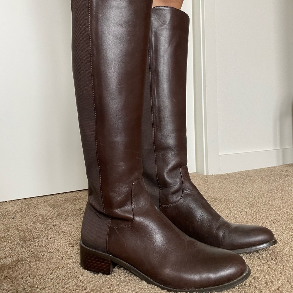 BCBG Brown Leather Boots